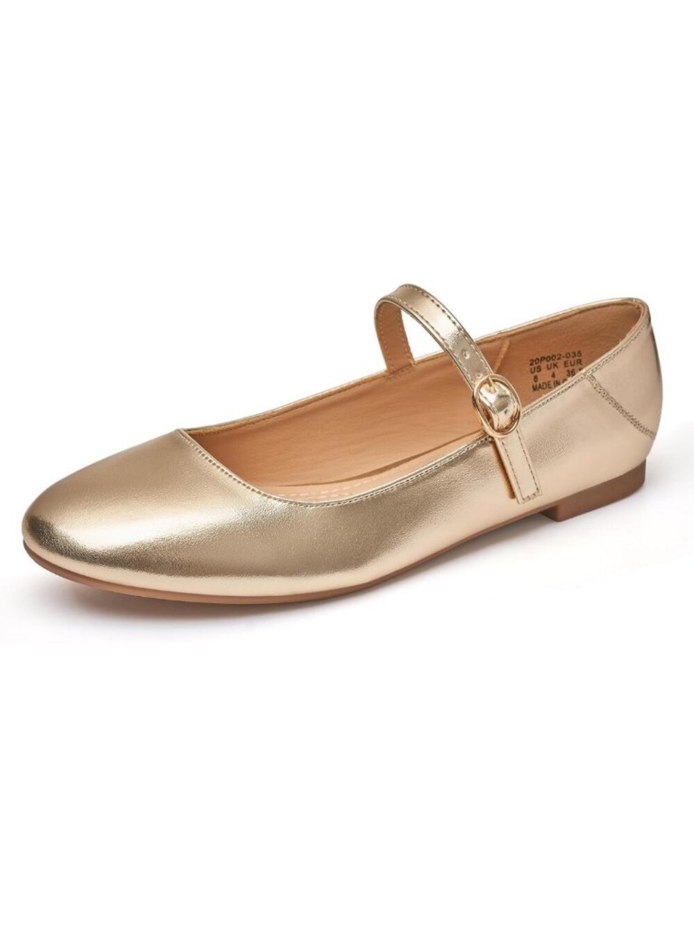 Stylish Mary Jane Flats for Women - Round Toe Ballet Shoes with Buckle Strap